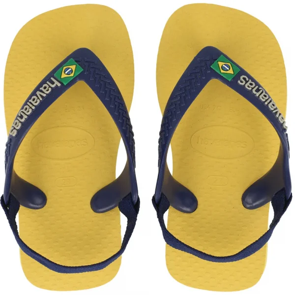 havaianas baby brasil logo ii gold yellow rubber 2