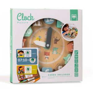 Eurekakids - Horloge en bois emboîtable avec cartes Eurekakids