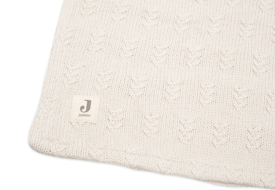 Jollein - Couverture Berceau 75x100cm Grain knit Oatmeal/Velvet MS innovaciones