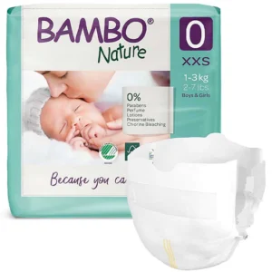 Bambo - Couches Nature Taille 0 (1-3kg) - 24 Unités Bambo