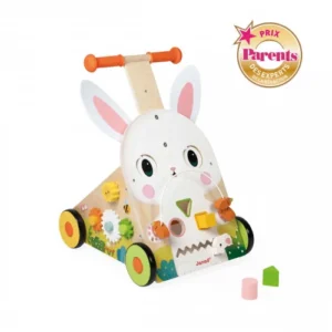 Janod-Chariot Multi-Activités Lapin en bois