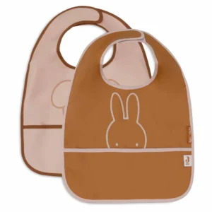 Jollein Bavoir à Manches Imperméable Miffy Peekaboo Wild Rose 2 Unités