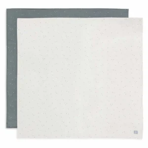 Jollein Lange gaze de coton 115x115cm Twinkling Sea Green 2 Unités