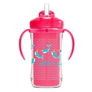 Dr. Brown's Gobelet Isotherme à Paille 300ml avec Poignées 12M+ Rose